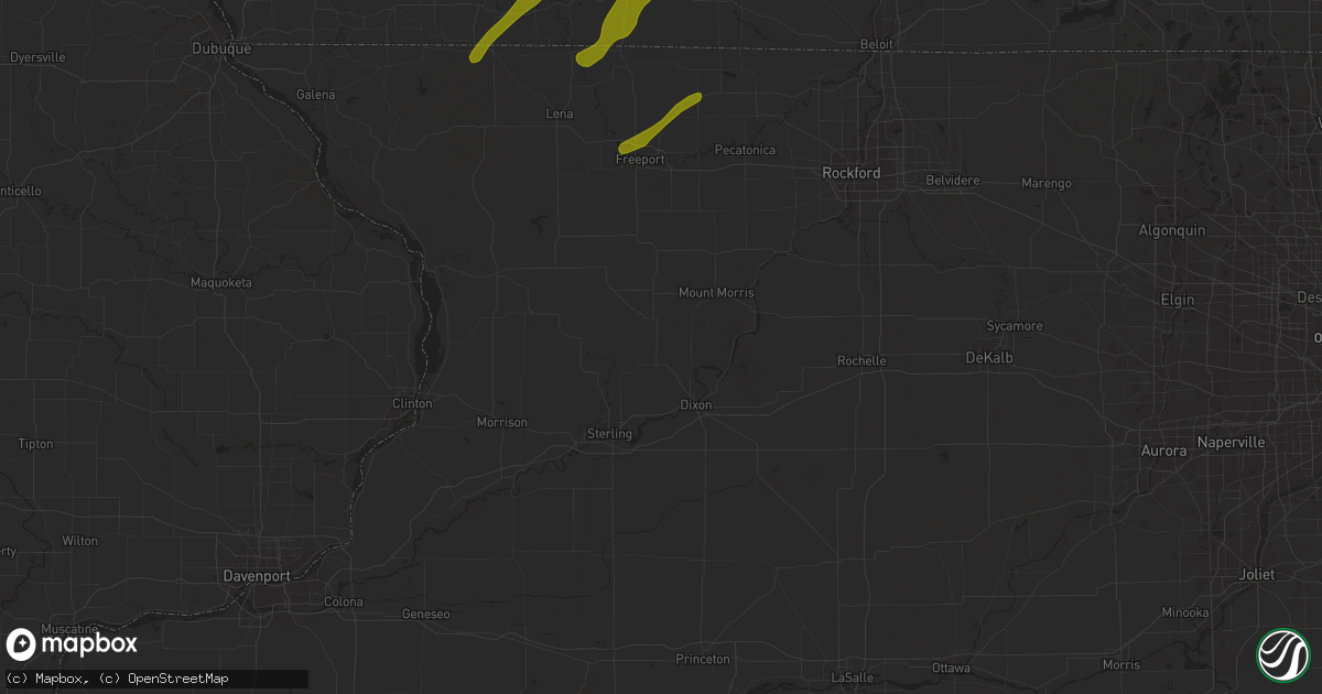 Hail map in Dakota, IL on February 8, 2024