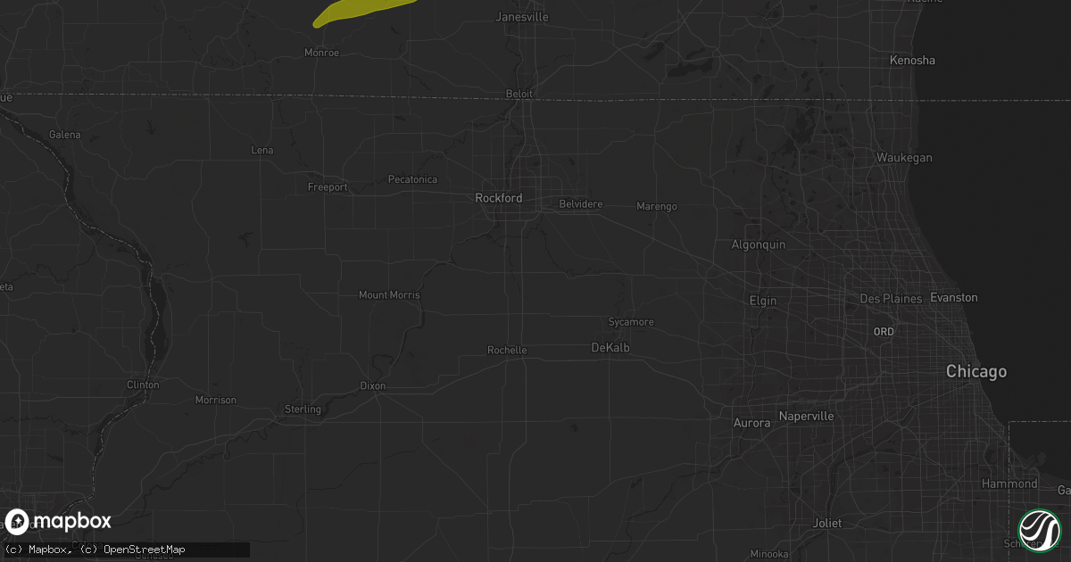 Hail map in Edgerton, WI on February 8, 2024