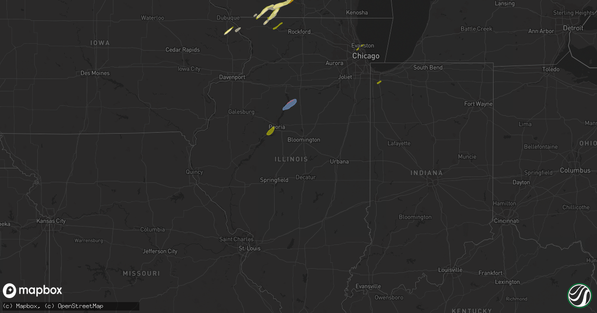 Hail map in Illinois on February 8, 2024