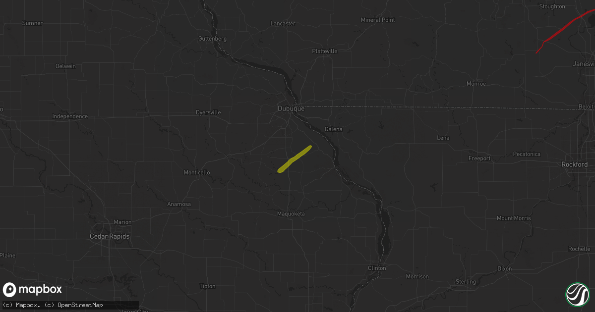 Hail map in La Motte, IA on February 8, 2024