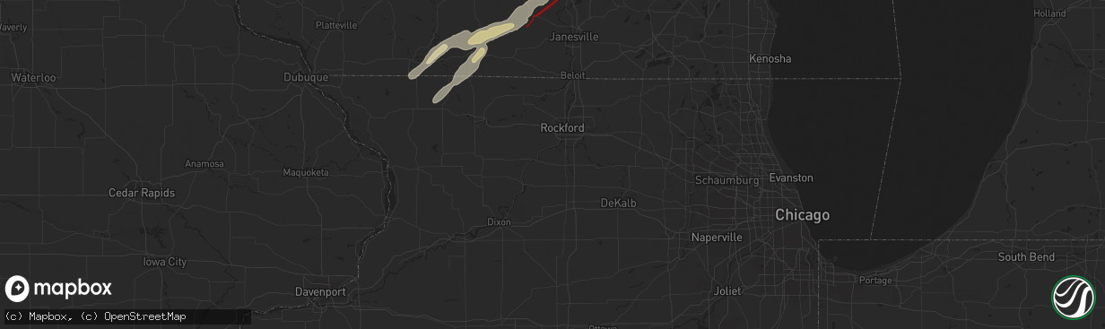 Hail map in Lacon, IL on February 8, 2024