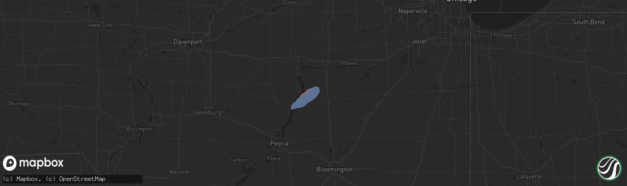 Hail map in Magnolia, IL on February 8, 2024