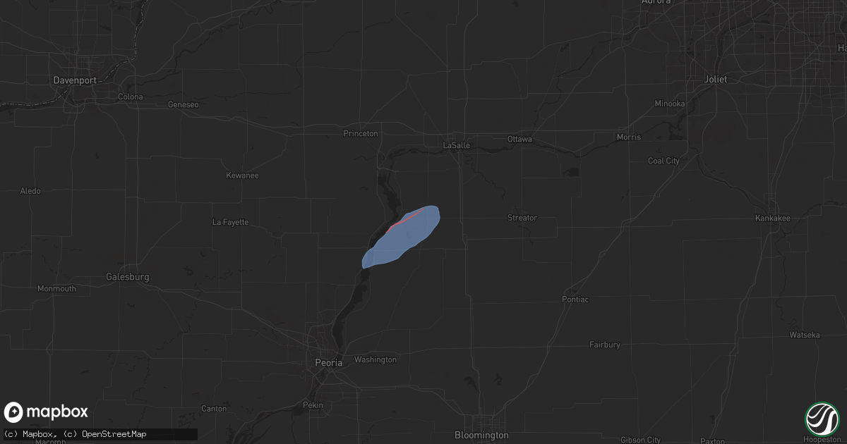 Hail map in Magnolia, IL on February 8, 2024