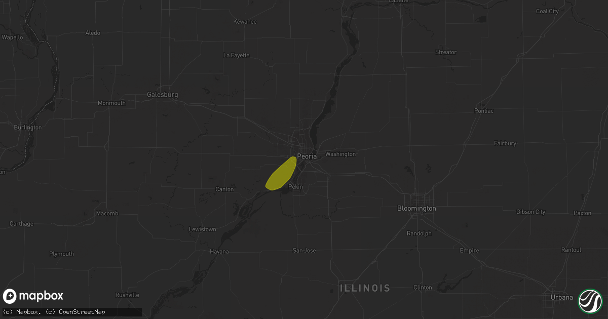 Hail map in Peoria, IL on February 8, 2024