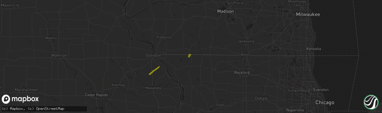 Hail map in Warren, IL on February 8, 2024
