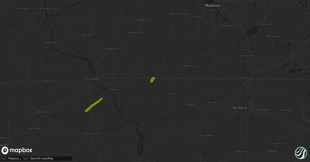 Hail map in Warren, IL on February 8, 2024
