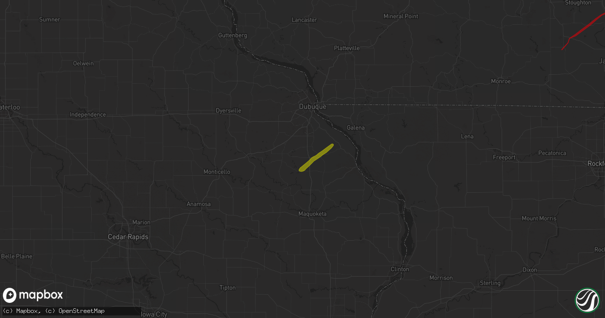 Hail map in Zwingle, IA on February 8, 2024