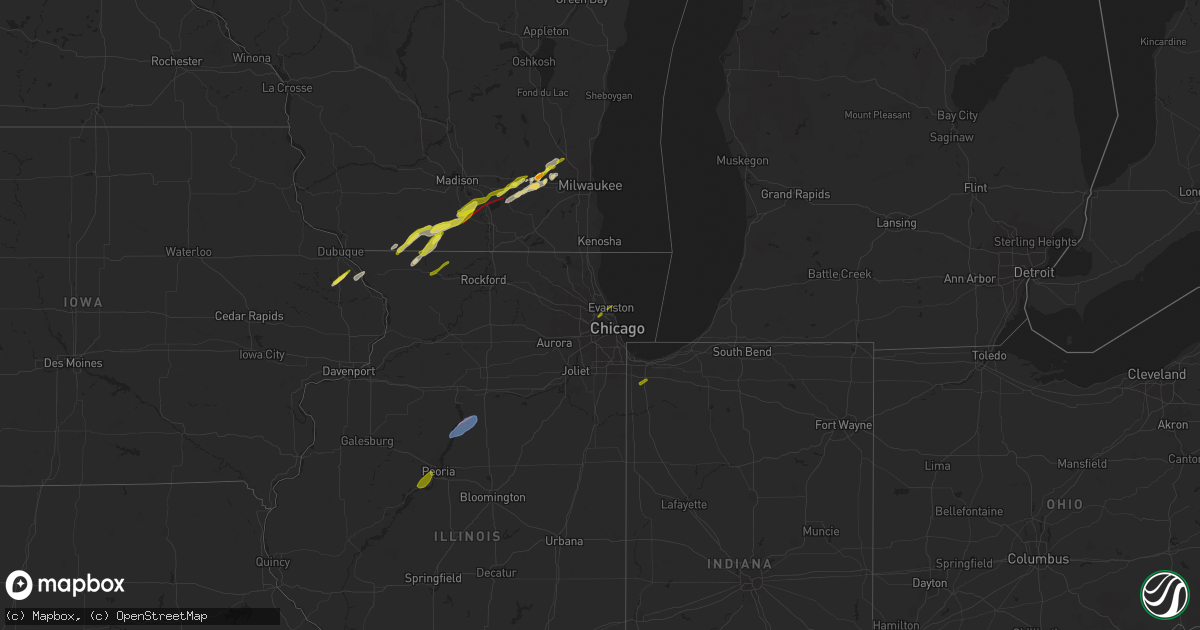 Hail map on February 8, 2024