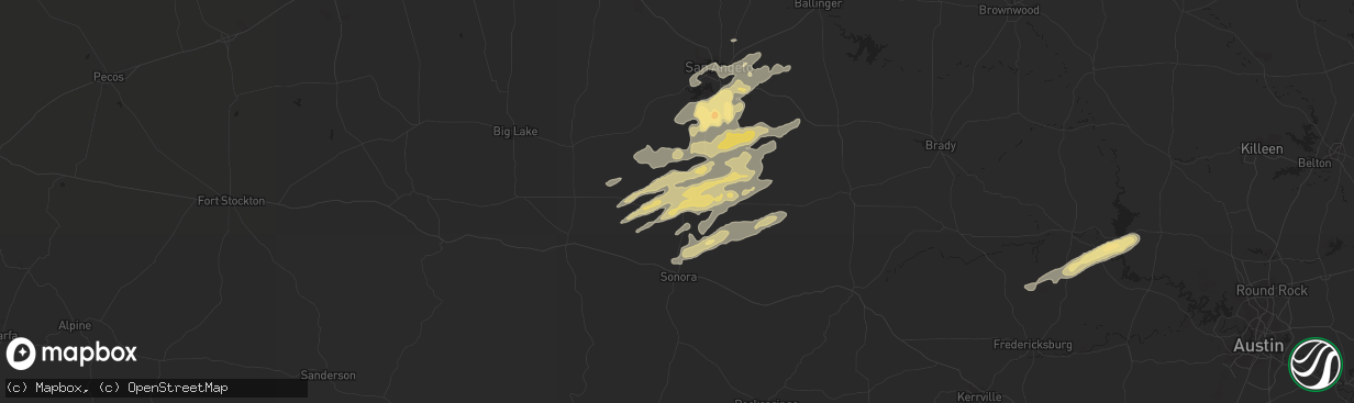 Hail map in Eldorado, TX on February 9, 2013