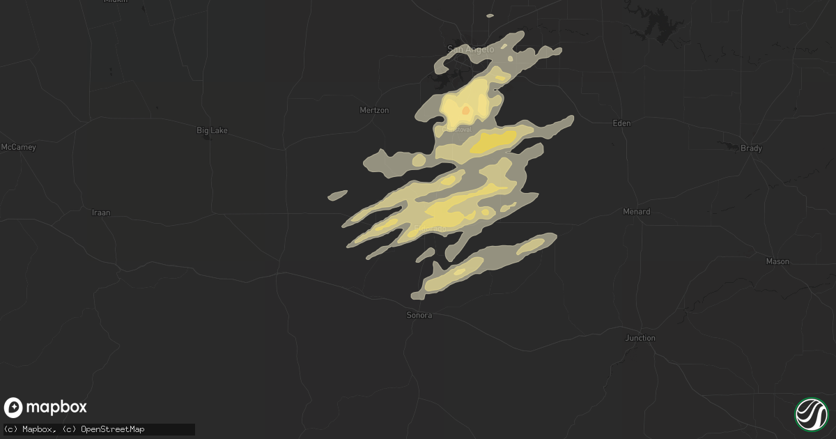 Hail map in Eldorado, TX on February 9, 2013