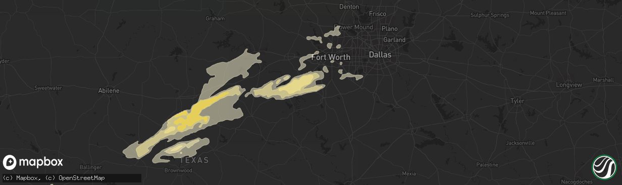Hail map in Godley, TX on February 9, 2013