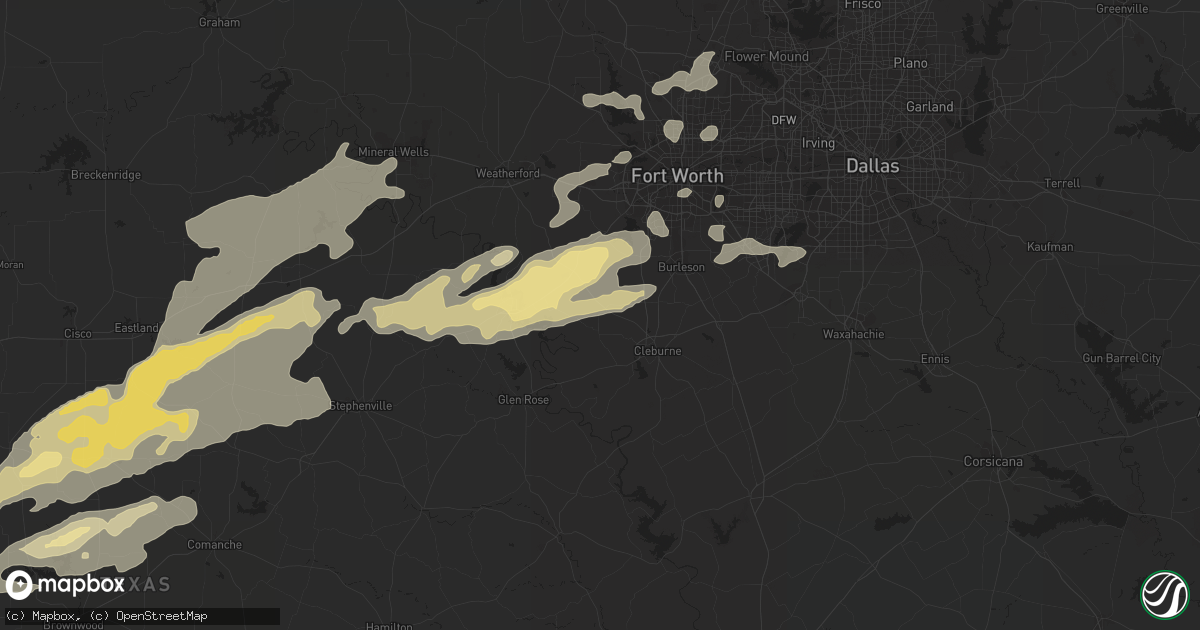 Hail map in Godley, TX on February 9, 2013