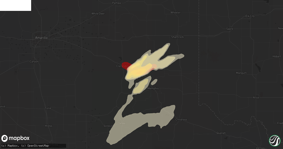 Hail map in Hedley, TX on February 9, 2013