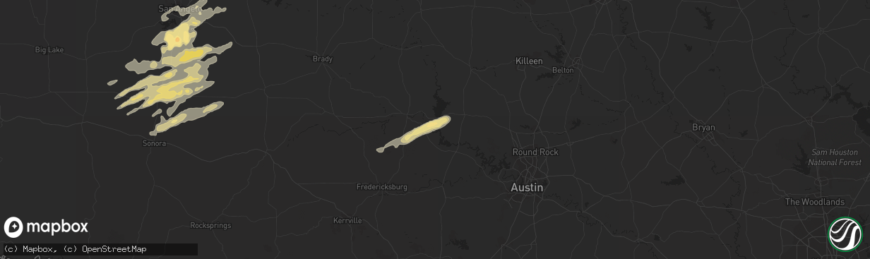 Hail map in Kingsland, TX on February 9, 2013