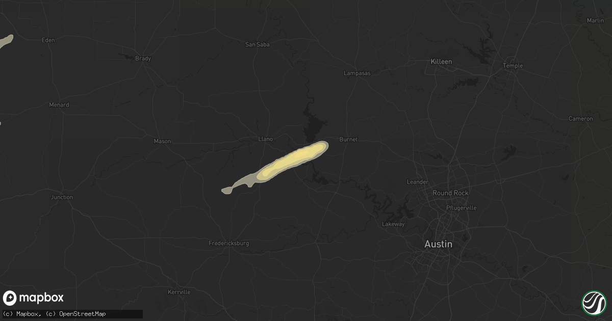 Hail map in Kingsland, TX on February 9, 2013