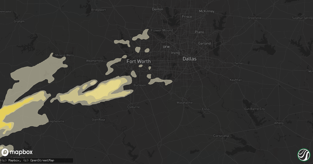 Hail map in Mansfield, TX on February 9, 2013