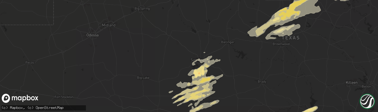 Hail map in San Angelo, TX on February 9, 2013