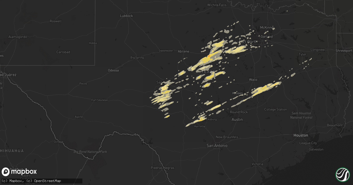 Hail map in Texas on February 9, 2013
