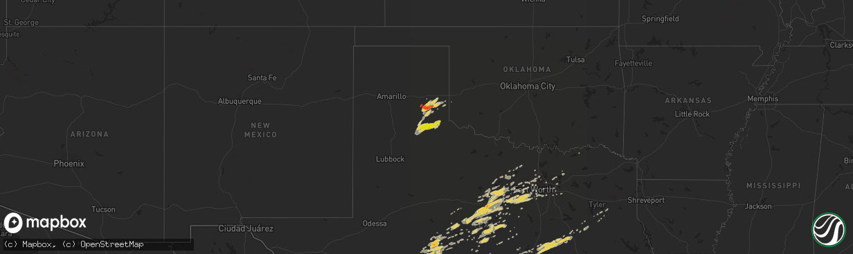 Hail map on February 9, 2013