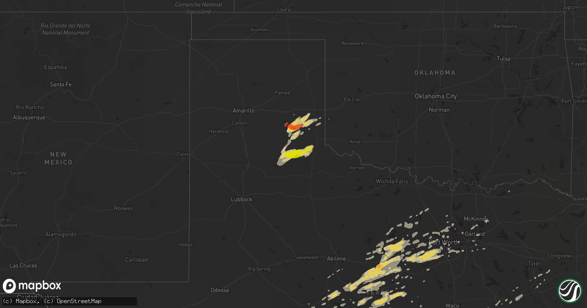 Hail map on February 9, 2013