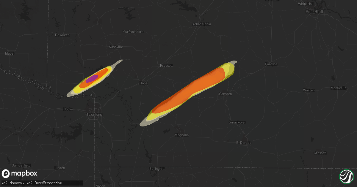 Hail map in Rosston, AR on February 9, 2020