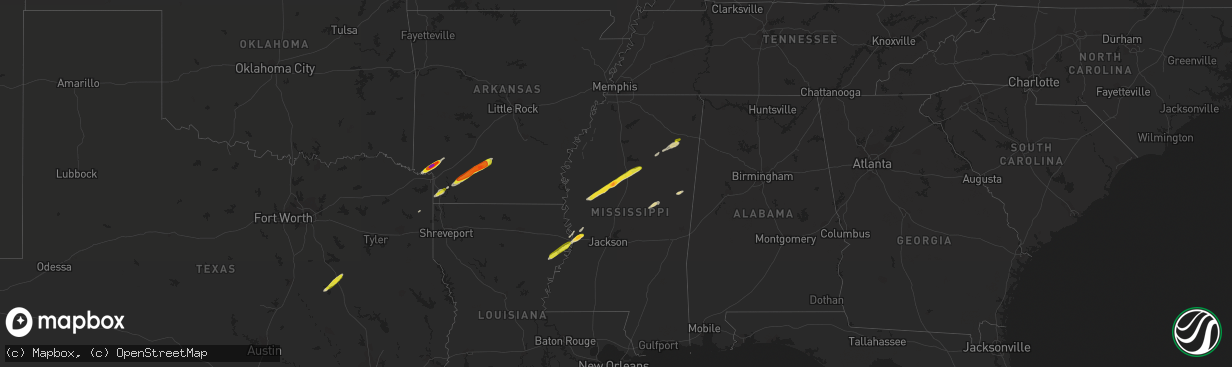 Hail map on February 9, 2020