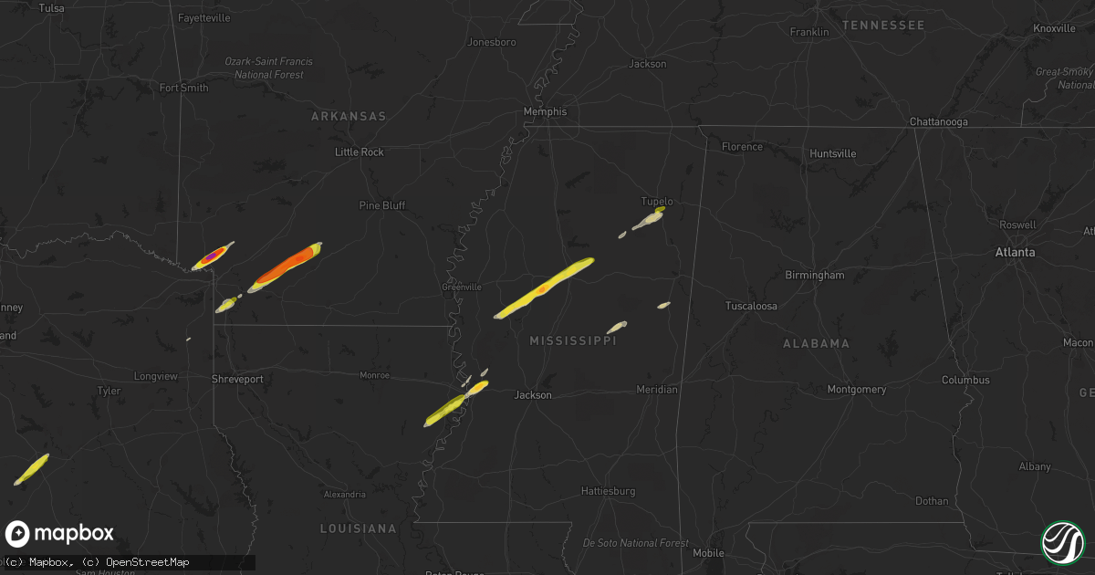 Hail map on February 9, 2020
