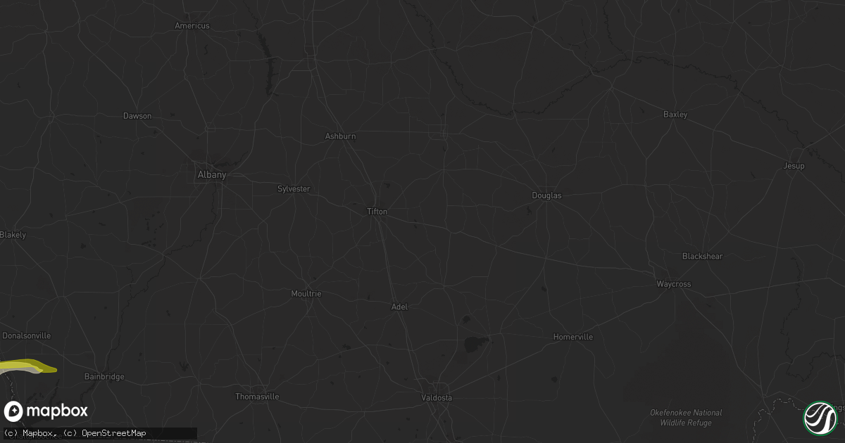 Hail map in Enigma, GA on February 9, 2021