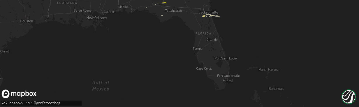 Hail map in Florida on February 9, 2021