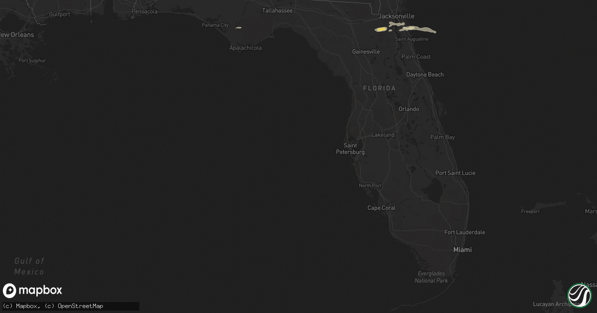 Hail map in Florida on February 9, 2021