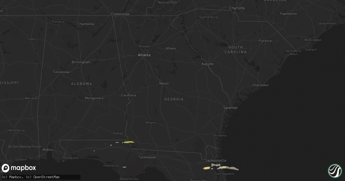 Hail map in Georgia on February 9, 2021