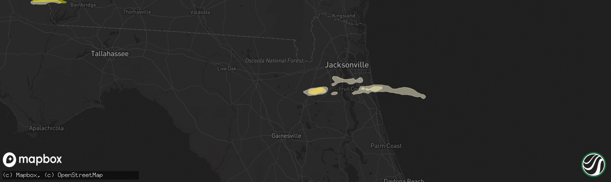 Hail map in Lawtey, FL on February 9, 2021