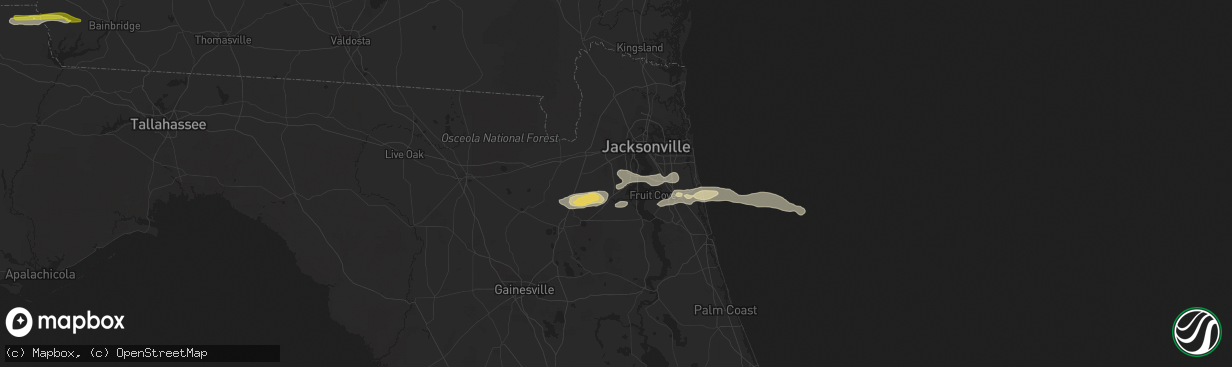 Hail map in Orange Park, FL on February 9, 2021