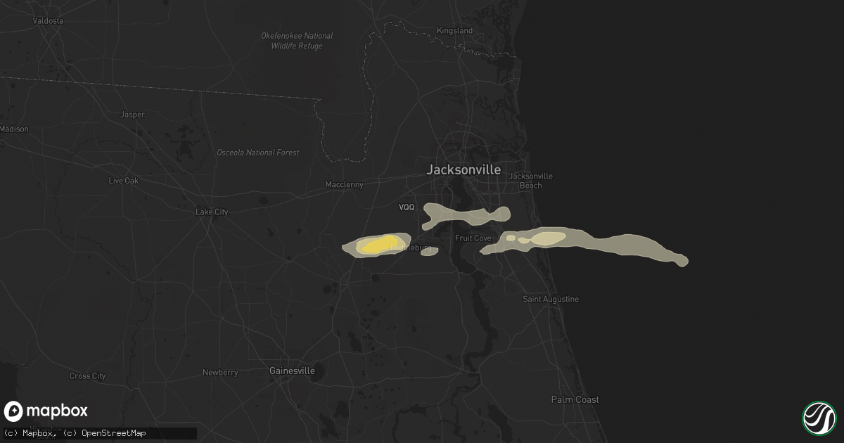 Hail map in Orange Park, FL on February 9, 2021