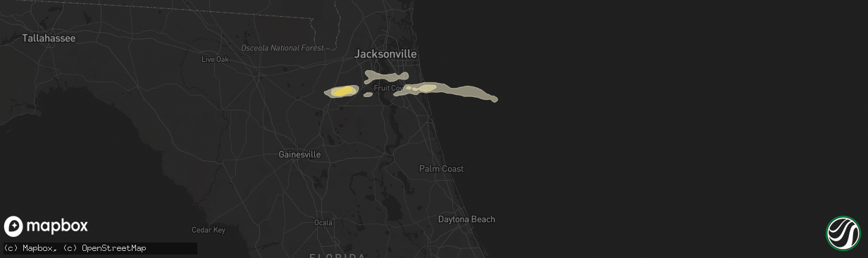 Hail map in Saint Augustine, FL on February 9, 2021