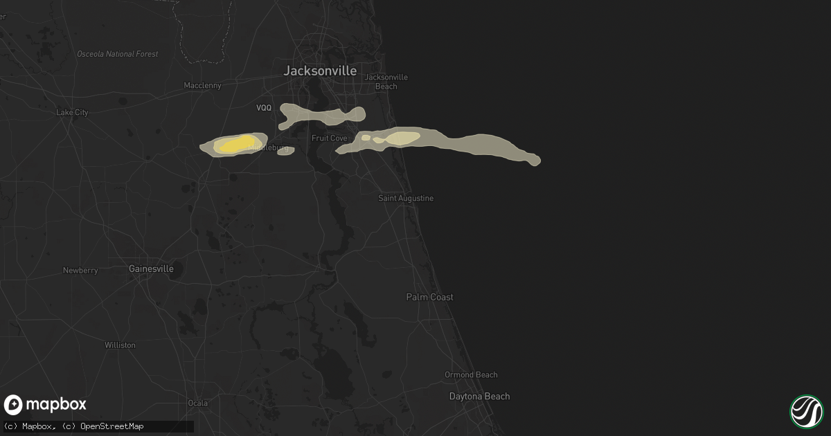 Hail map in Saint Augustine, FL on February 9, 2021