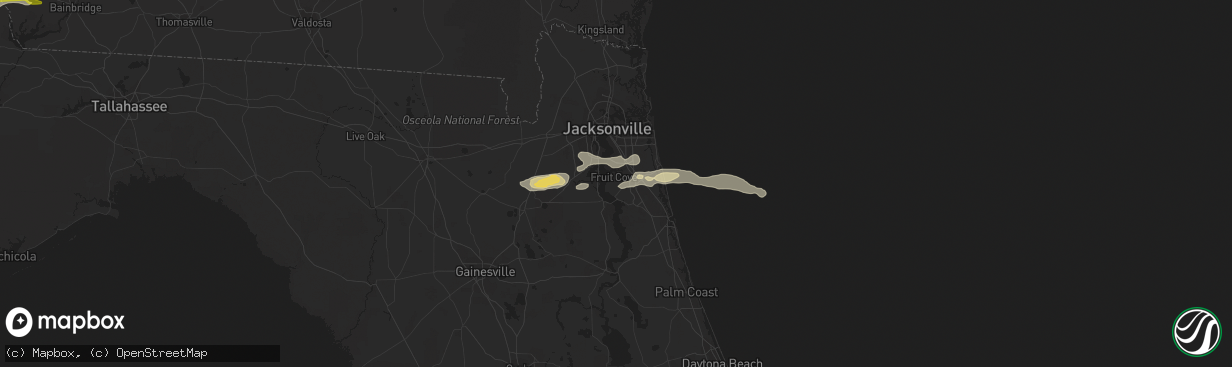 Hail map in Saint Johns, FL on February 9, 2021