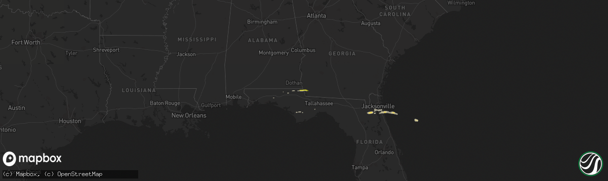 Hail map on February 9, 2021