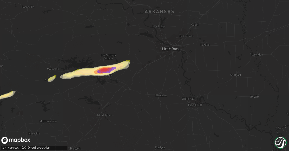 Hail map in Benton, AR on February 9, 2024