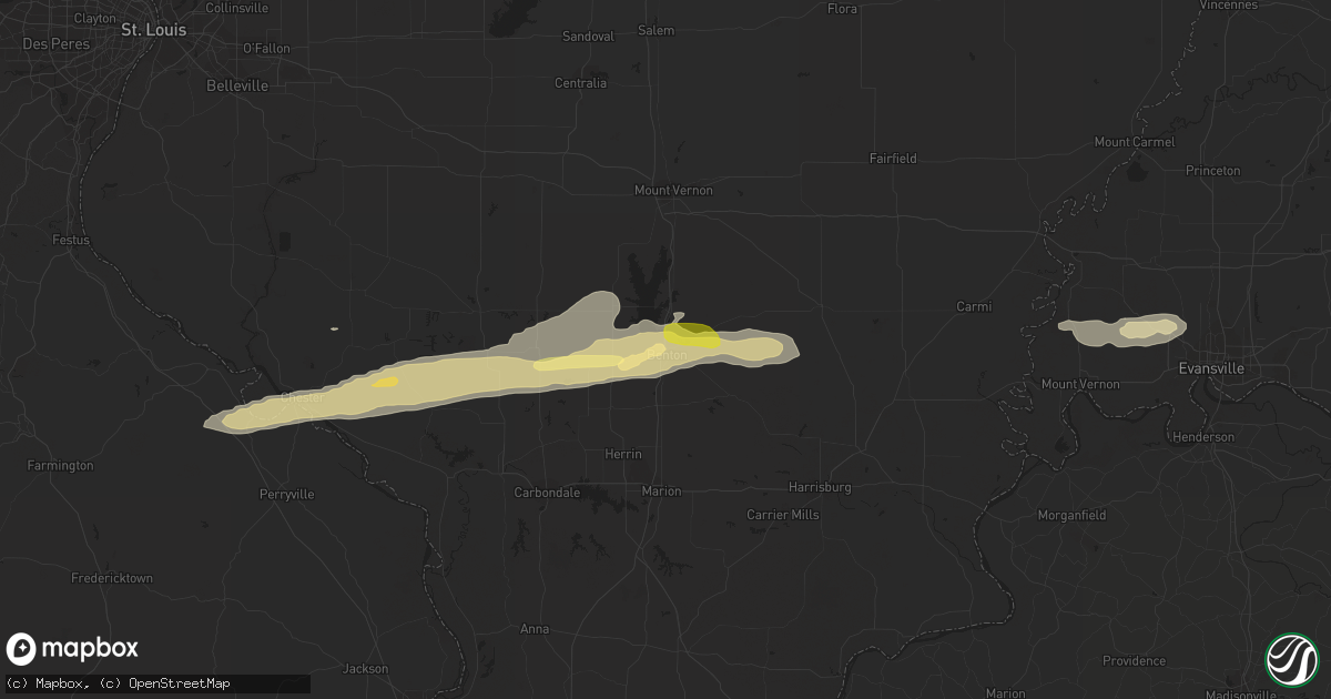 Hail map in Benton, IL on February 9, 2024