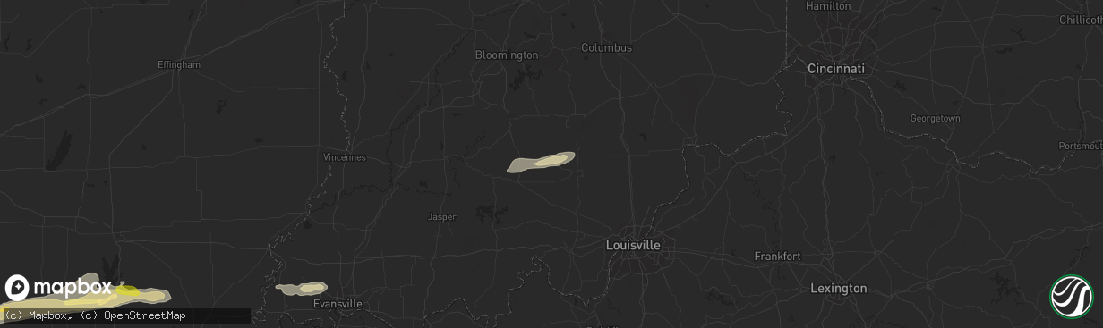 Hail map in Campbellsburg, IN on February 9, 2024