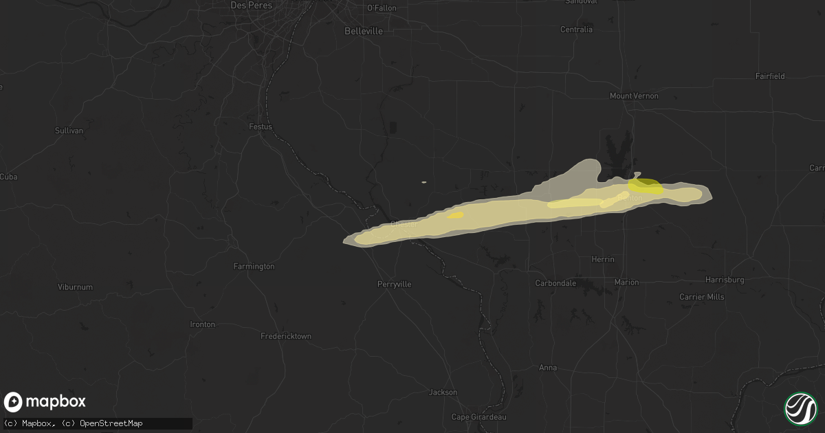 Hail map in Chester, IL on February 9, 2024