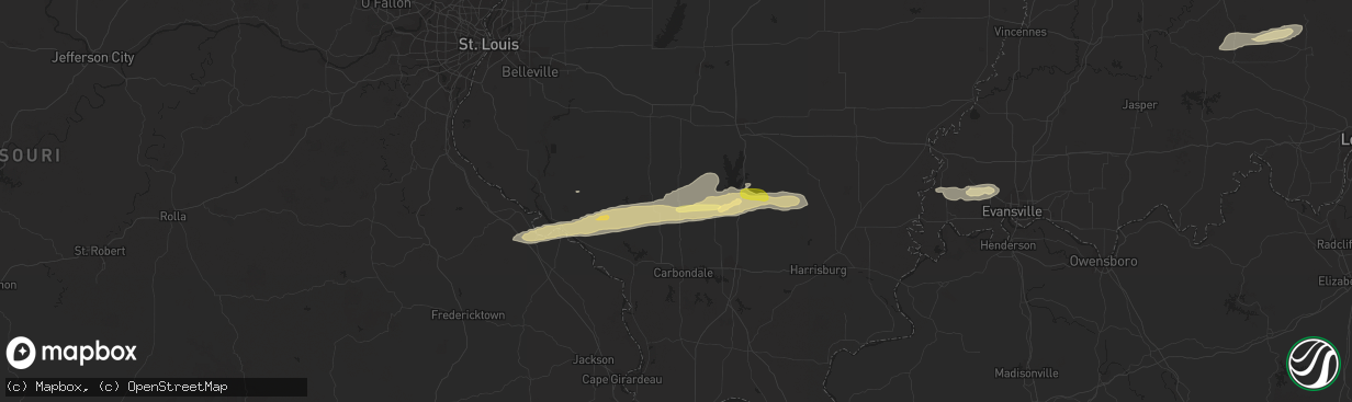 Hail map in Du Quoin, IL on February 9, 2024