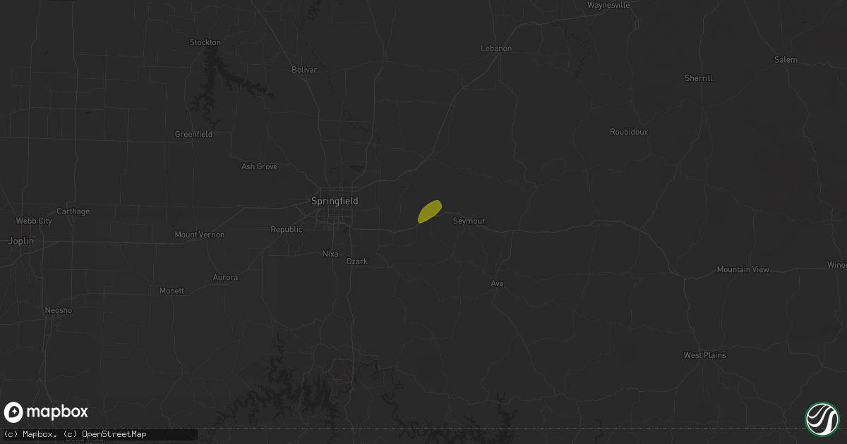 Hail map in Fordland, MO on February 9, 2024