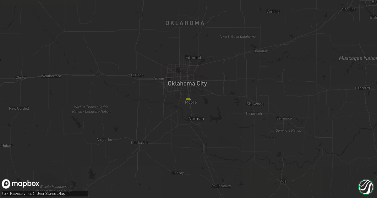 Hail map in Oklahoma City, OK on February 9, 2024