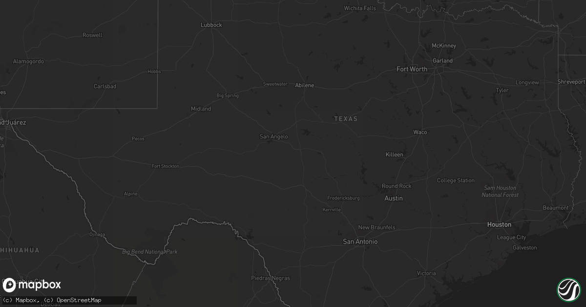 Hail map in Texas on February 9, 2024