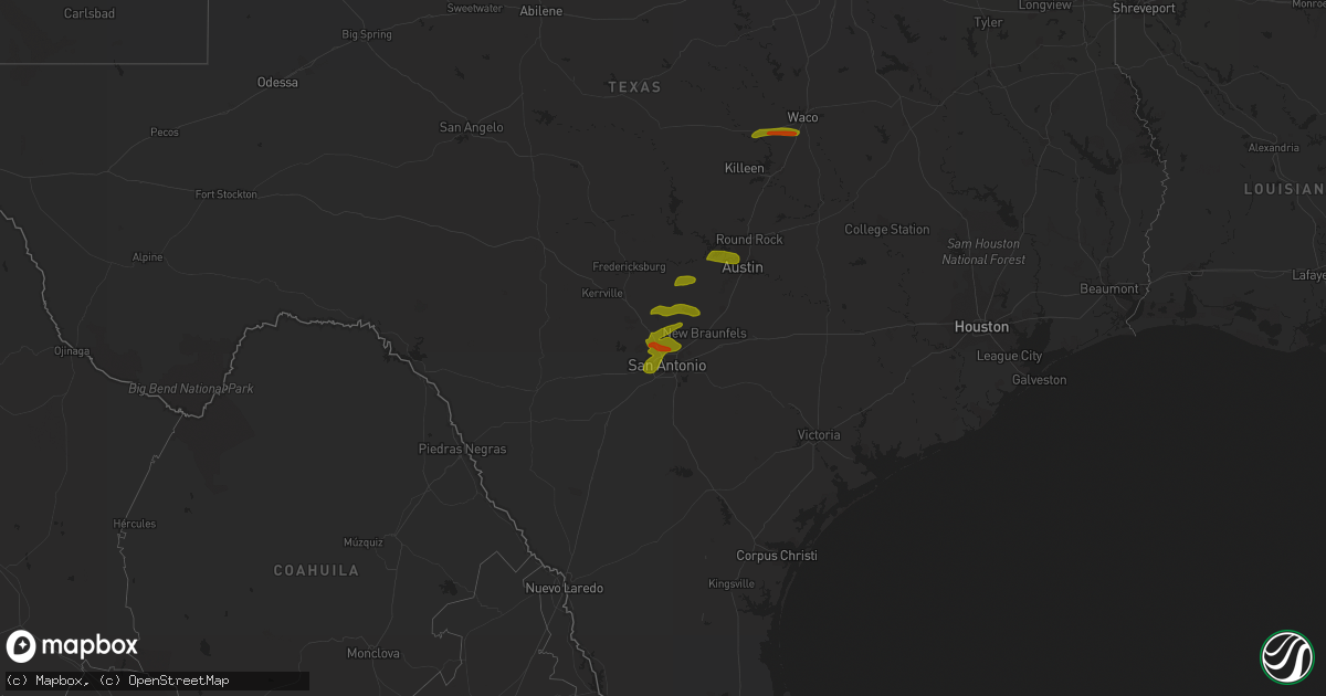 Hail map on February 10, 2009