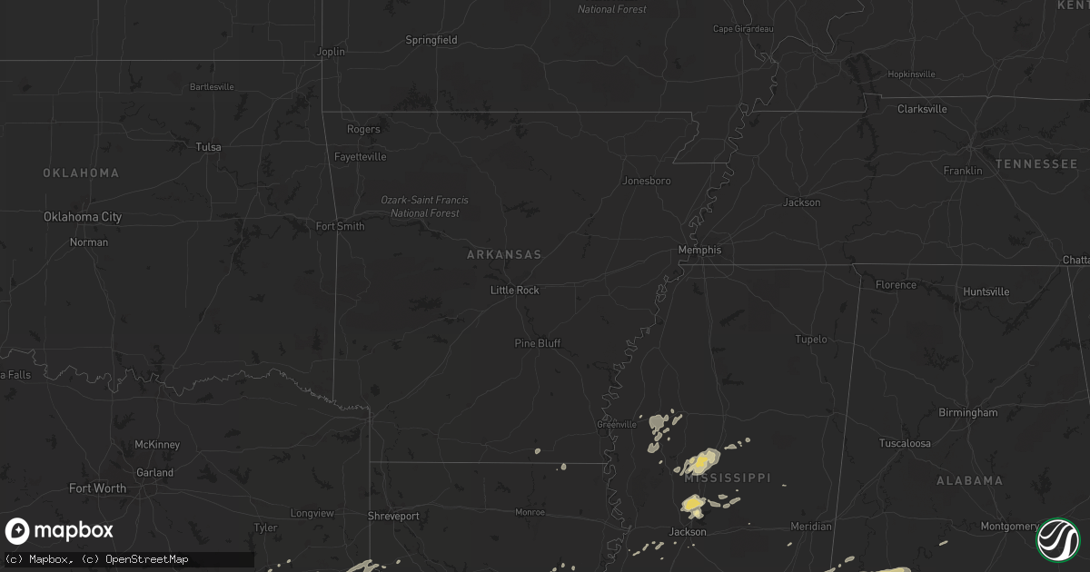 Hail map in Arkansas on February 10, 2013