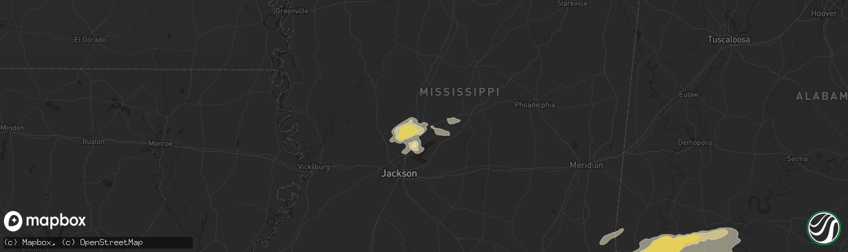 Hail map in Canton, MS on February 10, 2013