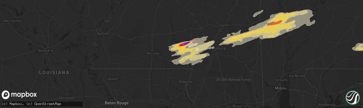 Hail map in Foxworth, MS on February 10, 2013